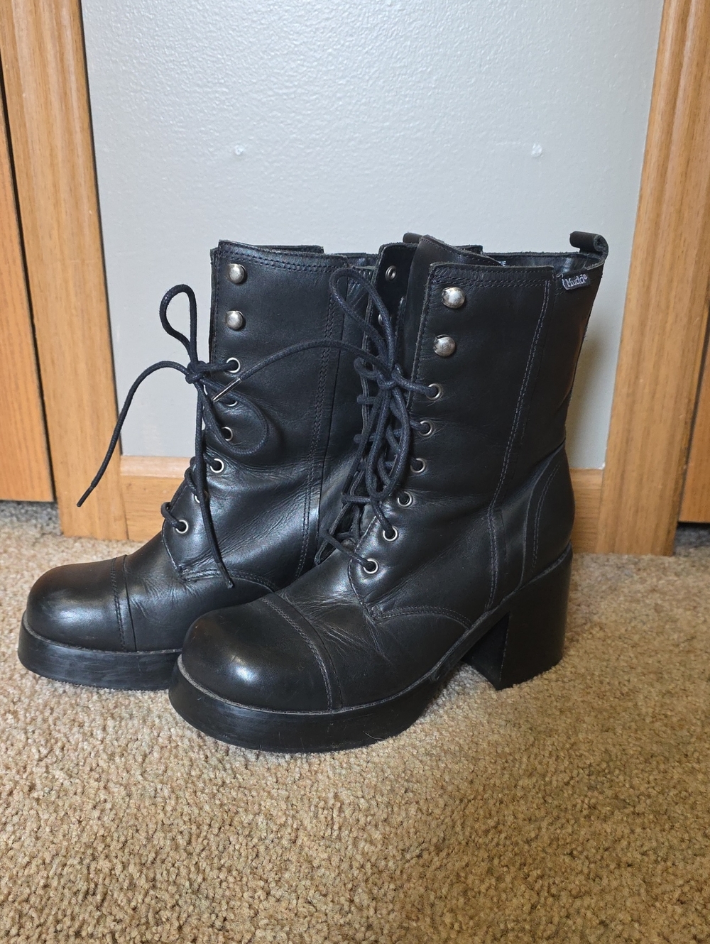 Vintage Trixie Mudd Chunky Lace Up Boots